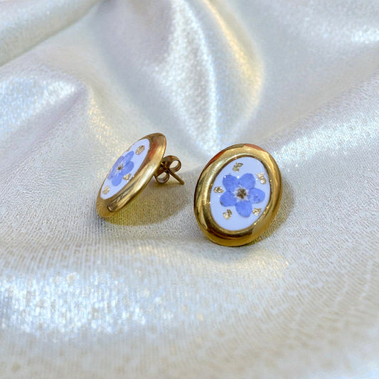 Puces d’oreilles - myosotis et feuilles d’or
