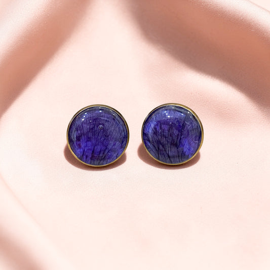 Puces d'oreilles XXL - Pensée violette